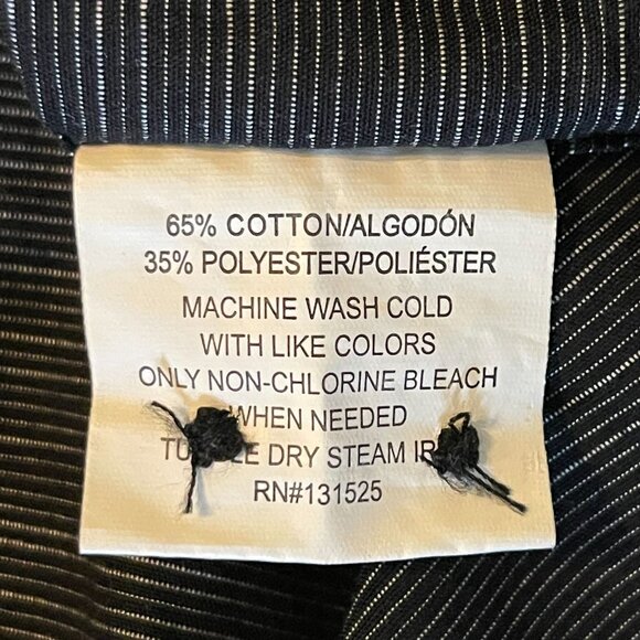 Beverly Hills Polo Club Mens Black Striped Button-Up Long Sleeve Shirt Size M - Picture 4 of 16